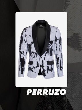 NWT Perruzo Reversible Sequin Blazer